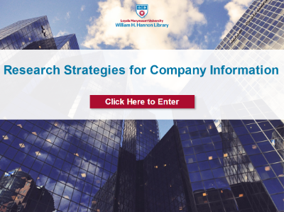 Research Strategies for Company Information title page.